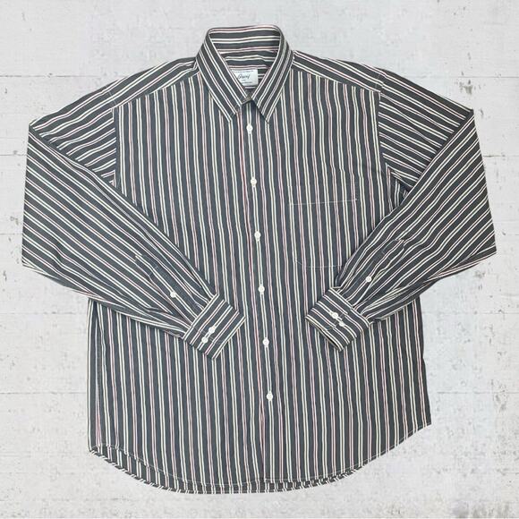 Brioni for Neiman Marcus Italy Men’s Gray Stripe Cotton LS Button Down Shirt L - Picture 1 of 10